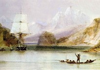 HMS Beagle by ship's draftsman Conrad Martens